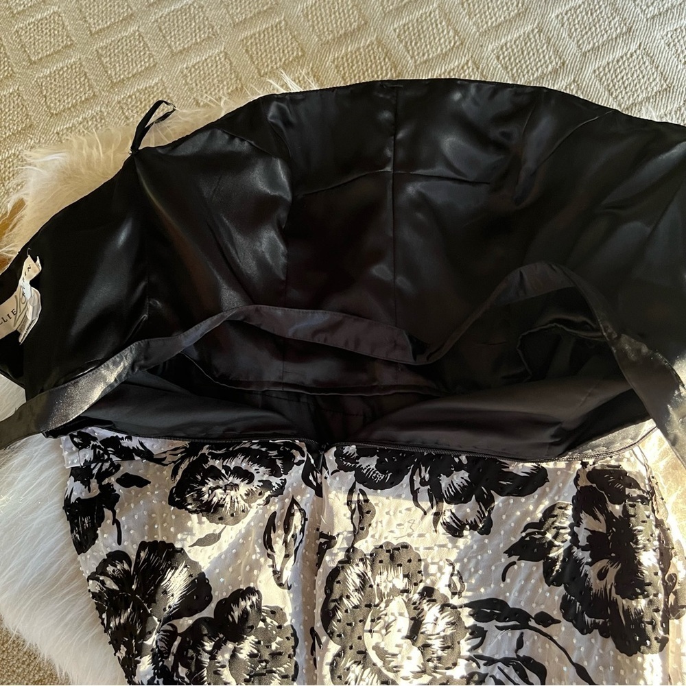 Lillie Rubin Vintage Beaded Strapless White Black Floral Evening Dress 10 Glam - Picture 15 of 16